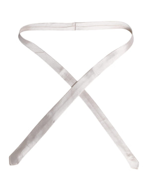 Dolce & Gabbana White Solid Silk Adjustable Necktie Tie