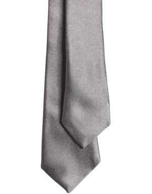 Dolce & Gabbana Metallic Silver Silk Adjustable Necktie Tie