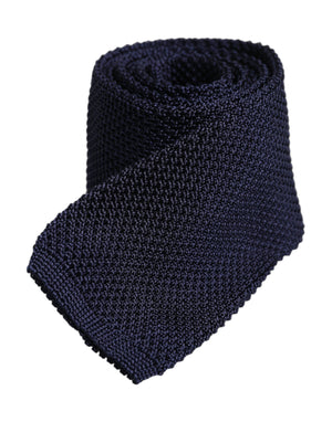 Dolce & Gabbana Dark Blue Silk Adjustable Necktie Tie