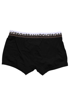 Dolce & Gabbana Black Cotton Stretch Regular Boxer Underwear