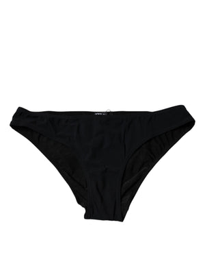 Dolce & Gabbana Black Nylon Stretch Mid Waist Panty Underwear