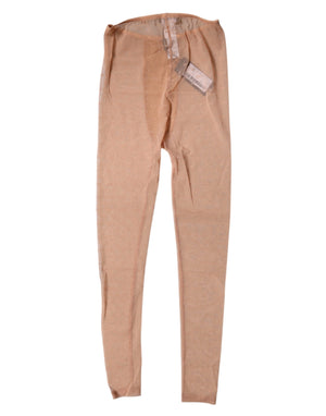 Dolce & Gabbana Nude Beige Logo Lace Lingerie Pants Underwear