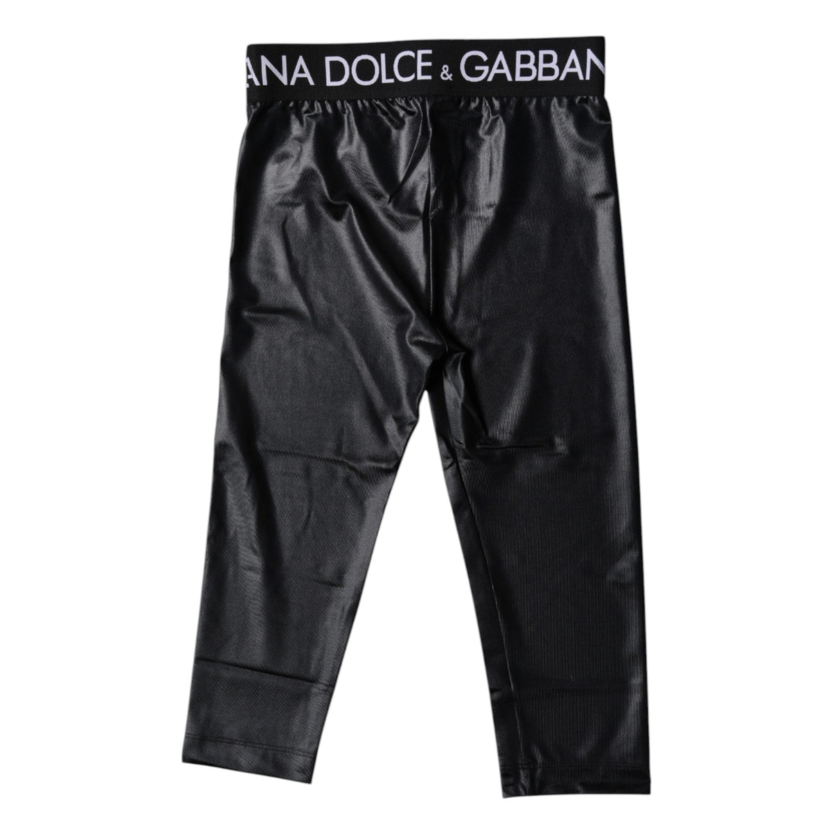 Dolce & Gabbana Black Logo Nylon Cropped Tights Pants Underwear