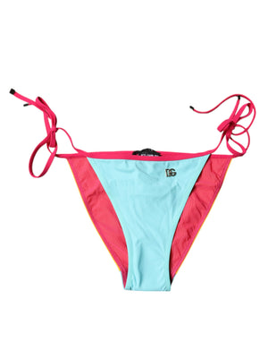 Dolce & Gabbana Multicolor Logo Swimsuit Bikini Bottom Swimwear