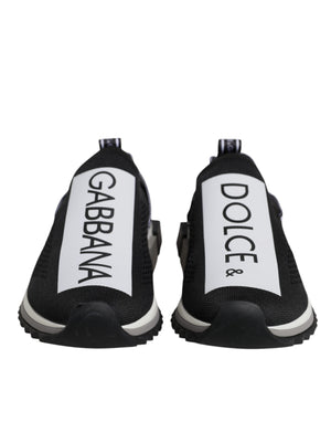 Dolce & Gabbana Black White Slip On Sorrento Sneakers Shoes