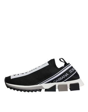 Dolce & Gabbana Black White Slip On Sorrento Sneakers Shoes
