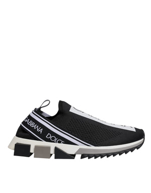 Dolce & Gabbana Black White Slip On Sorrento Sneakers Shoes