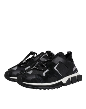 Dolce & Gabbana Black Mesh Sorrento Trekking Sneakers Shoes