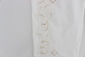 Dolce & Gabbana White Floral Cutout Dress Sicily Pants