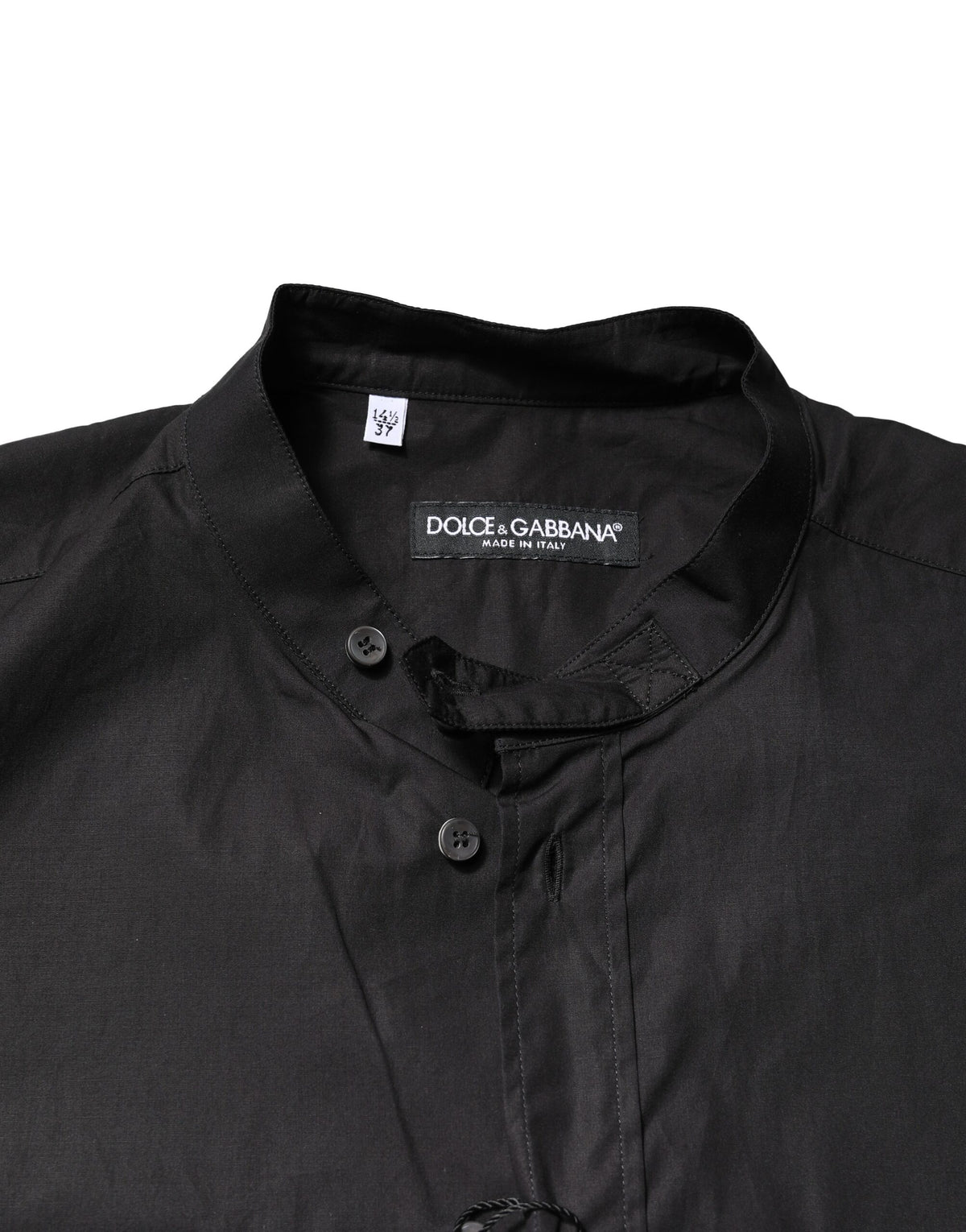 Dolce & Gabbana Black Cotton Button Down Men Casual Shirt