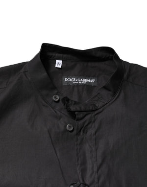 Dolce & Gabbana Black Cotton Button Down Men Casual Shirt