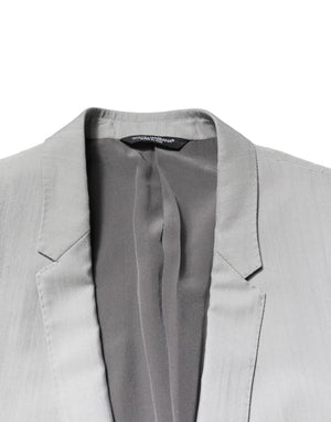 Dolce & Gabbana Light Gray Wool GOLD 2 Piece Formal Suit