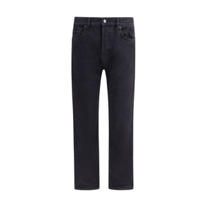 Saint Laurent Black Cotton Straight-Leg Jeans