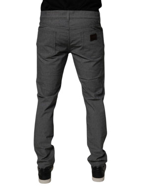 Dolce & Gabbana Gray Cotton Stretch Skinny Denim Jeans