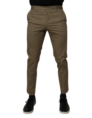 Dolce & Gabbana Dark Khaki Cotton Tapered Pants