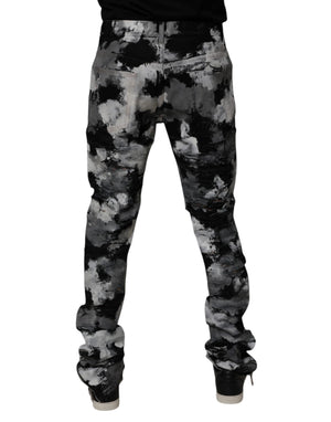 Dolce & Gabbana Multicolor Camouflage Tattered Skinny Denim Jeans