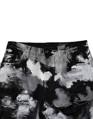 Dolce & Gabbana Multicolor Camouflage Tattered Skinny Denim Jeans