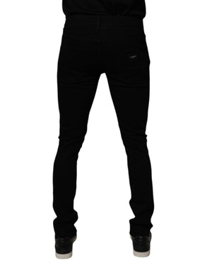 Dolce & Gabbana Black Cotton Stretch Skinny Men Denim Jeans