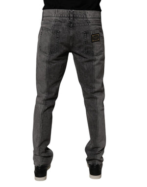 Dolce & Gabbana Two Tone Gray Cotton Denim Jeans