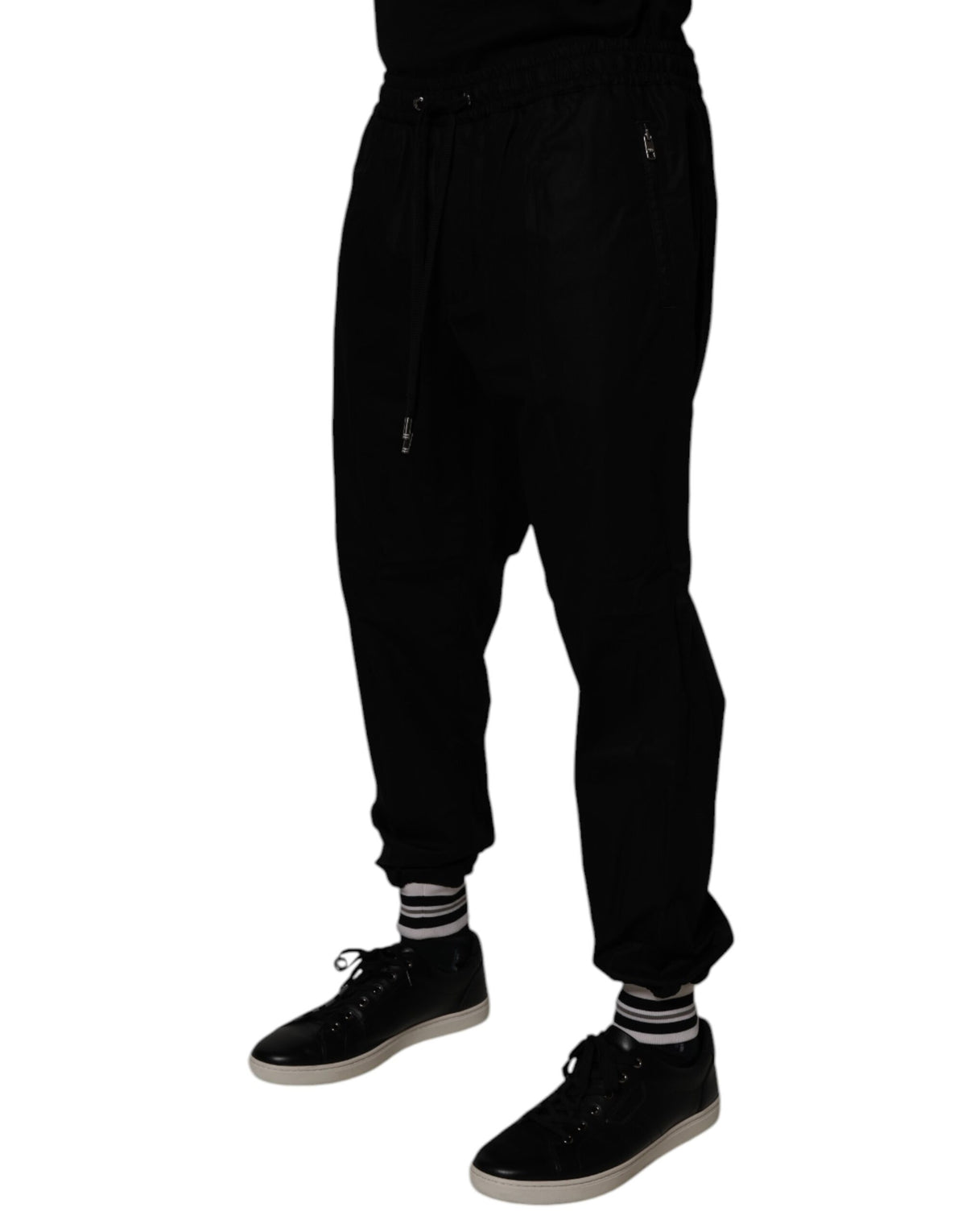 Dolce & Gabbana Black Cotton Men Jogger Sweatpants Pants