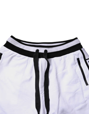 Dolce & Gabbana Black White Cotton Layered Sweatpants Pants