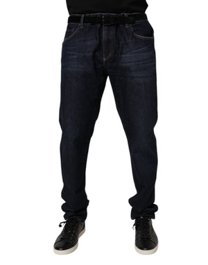 Dolce & Gabbana Dark Blue Cotton Stretch Skinny Denim Jeans