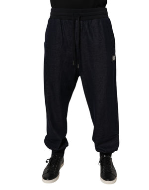 Dolce & Gabbana Black Jacquard Cotton Jogger Sweatpants Pants
