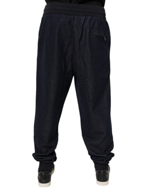 Dolce & Gabbana Black Jacquard Jogger Men Sweatpants Pants