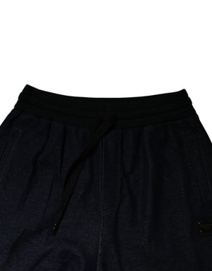 Dolce & Gabbana Black Jacquard Jogger Men Sweatpants Pants