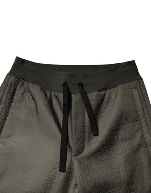 Dolce & Gabbana Brown Lambskin Leather Men Sweatpants Pants