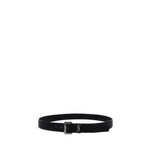 Saint Laurent Black Calf Leather Bos Taurus Regular Belt