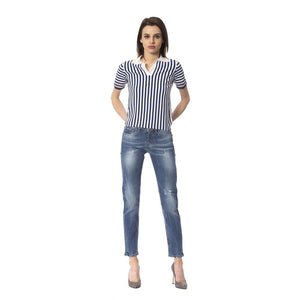 Frankie Morello Blue Other Fibres Women Jeans
