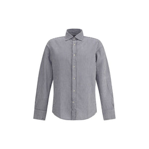 Deperlu Blue Cotton Pattern Shirt