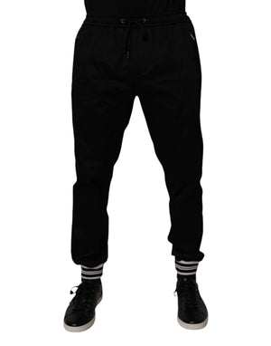 Dolce & Gabbana Black Cotton Stretch Jogger Sweatpants Pants