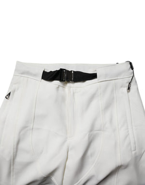 Dolce & Gabbana White Mid Waist Wide Leg Pants