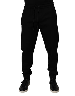 Dolce & Gabbana Black Cotton Blend Jogger Sweatpants Pants