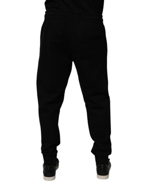 Dolce & Gabbana Black Cotton Blend Jogger Sweatpants Pants