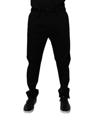 Dolce & Gabbana Black Cotton Men Skinny Dress Formal Pants
