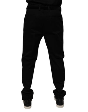 Dolce & Gabbana Black Cotton Men Skinny Dress Formal Pants