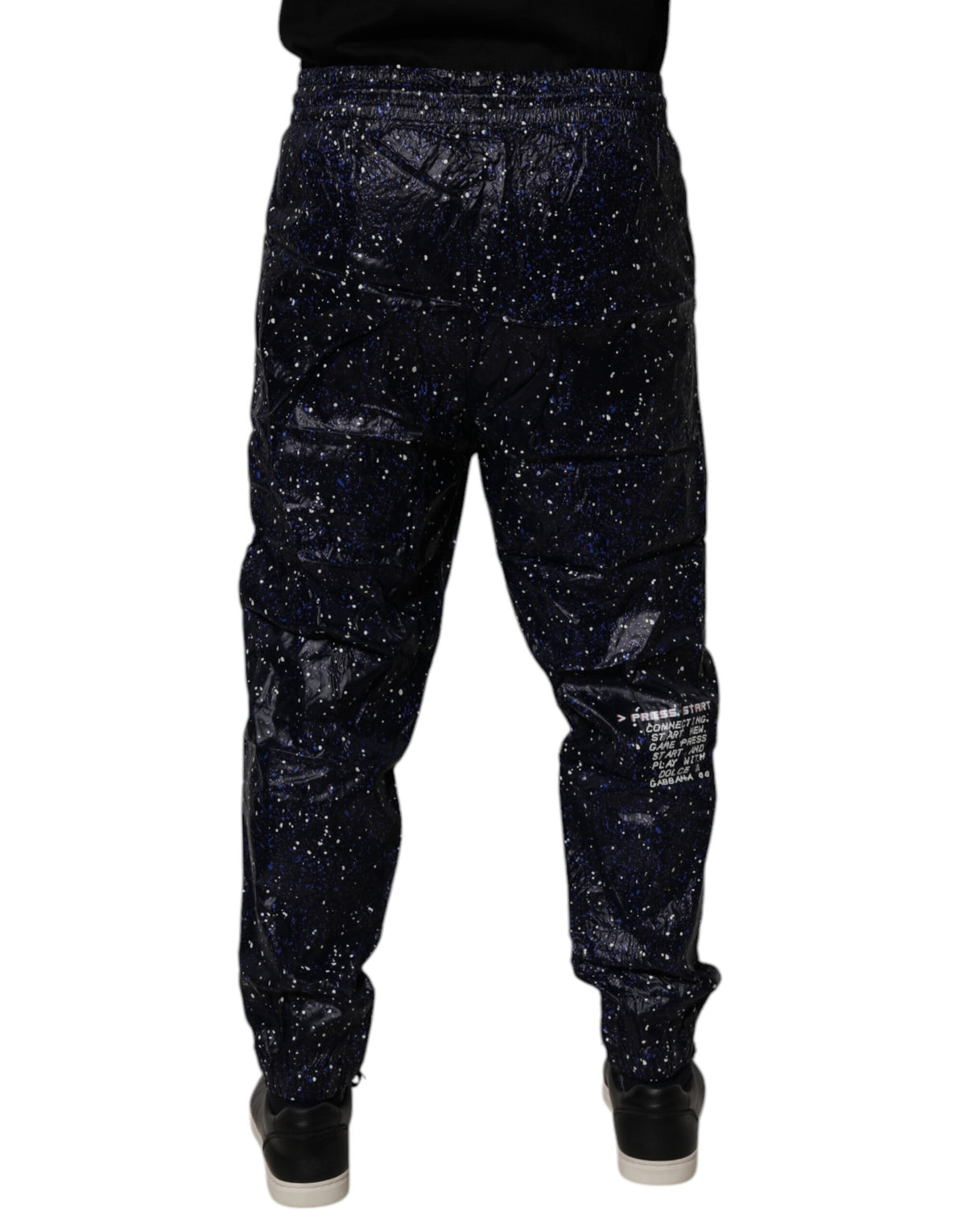 Dolce & Gabbana Dark Blue DG Game Print Cotton Jogger Pants