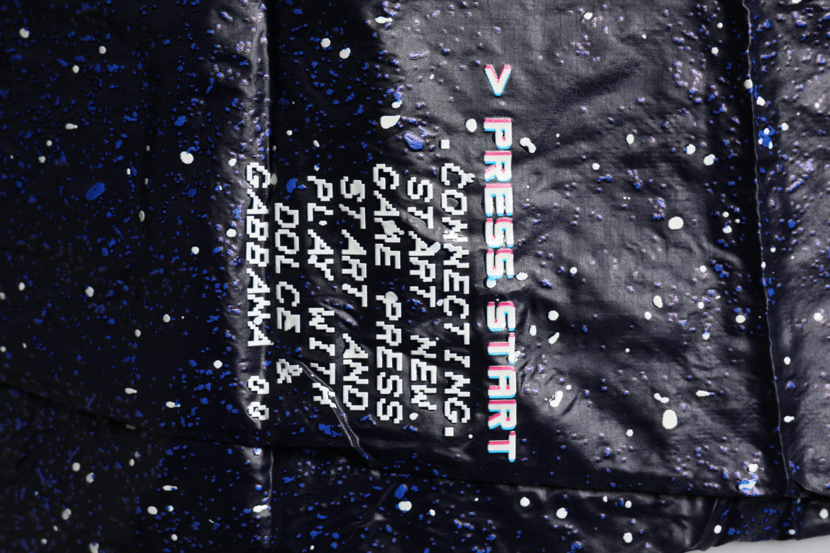 Dolce & Gabbana Dark Blue DG Game Print Cotton Jogger Pants