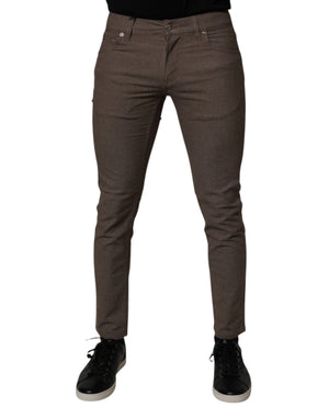 Dolce & Gabbana Brown Cotton Stretch Chino Pants
