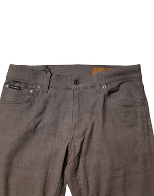 Dolce & Gabbana Brown Cotton Stretch Chino Pants