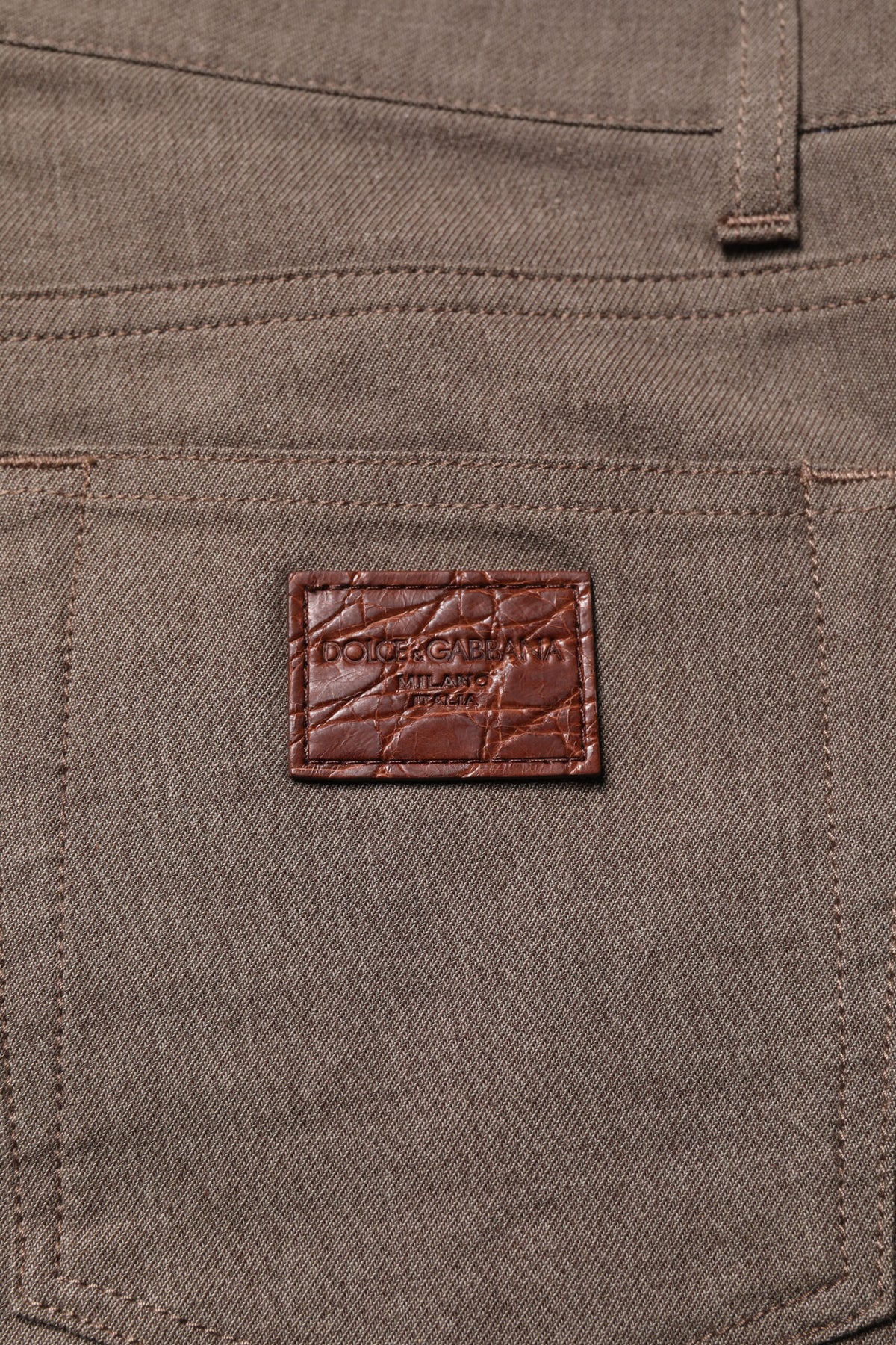 Dolce & Gabbana Brown Cotton Stretch Chino Pants