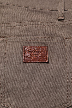 Dolce & Gabbana Brown Cotton Stretch Chino Pants