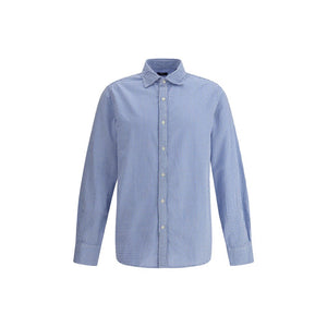 Deperlu Light Blue Cotton Pattern Shirt