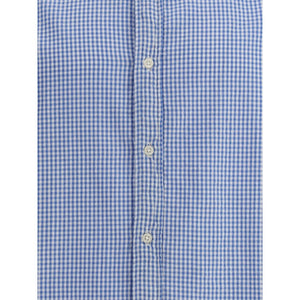 Deperlu Light Blue Cotton Pattern Shirt