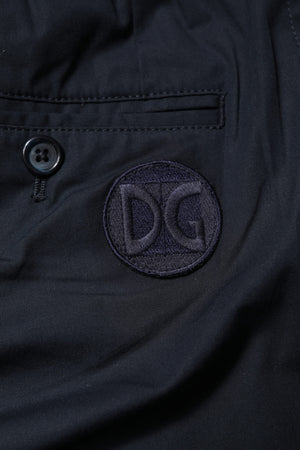 Dolce & Gabbana Dark Blue Cotton Bermuda Sweatshorts Shorts