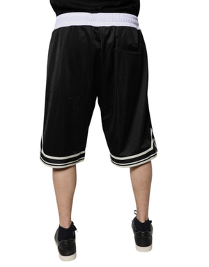 Dolce & Gabbana Black White Men Bermuda Sweatshorts Shorts