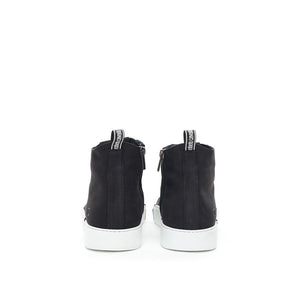 Roberto Cavalli Black Suede Leather High Top Sneakers